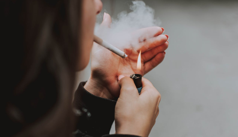 woman smoking